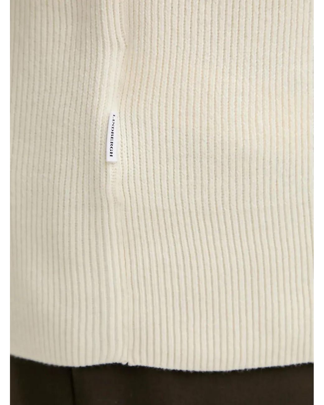 Lindbergh White Pull Côtelé À Col Zippé for men