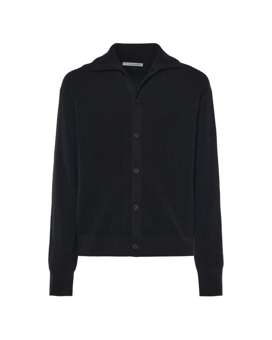 Studio Nicholson Blue Ribbed-Knit Button-Up Cardigan for men