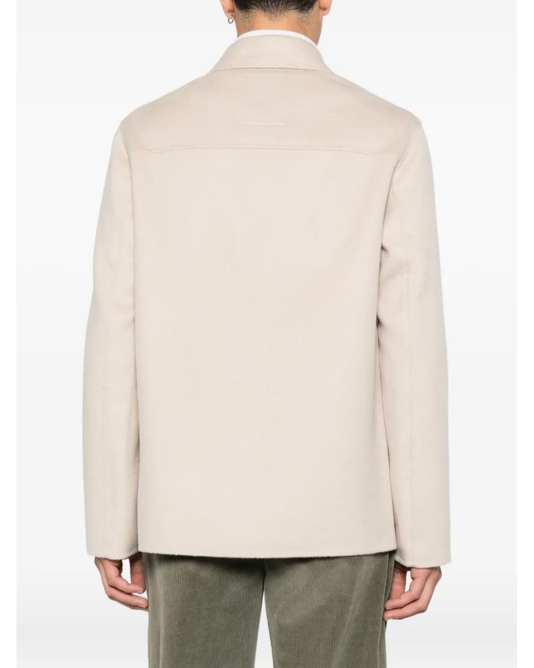 Yves Salomon Natural Patch-Pocket Buttoned Shirt Jacket for men