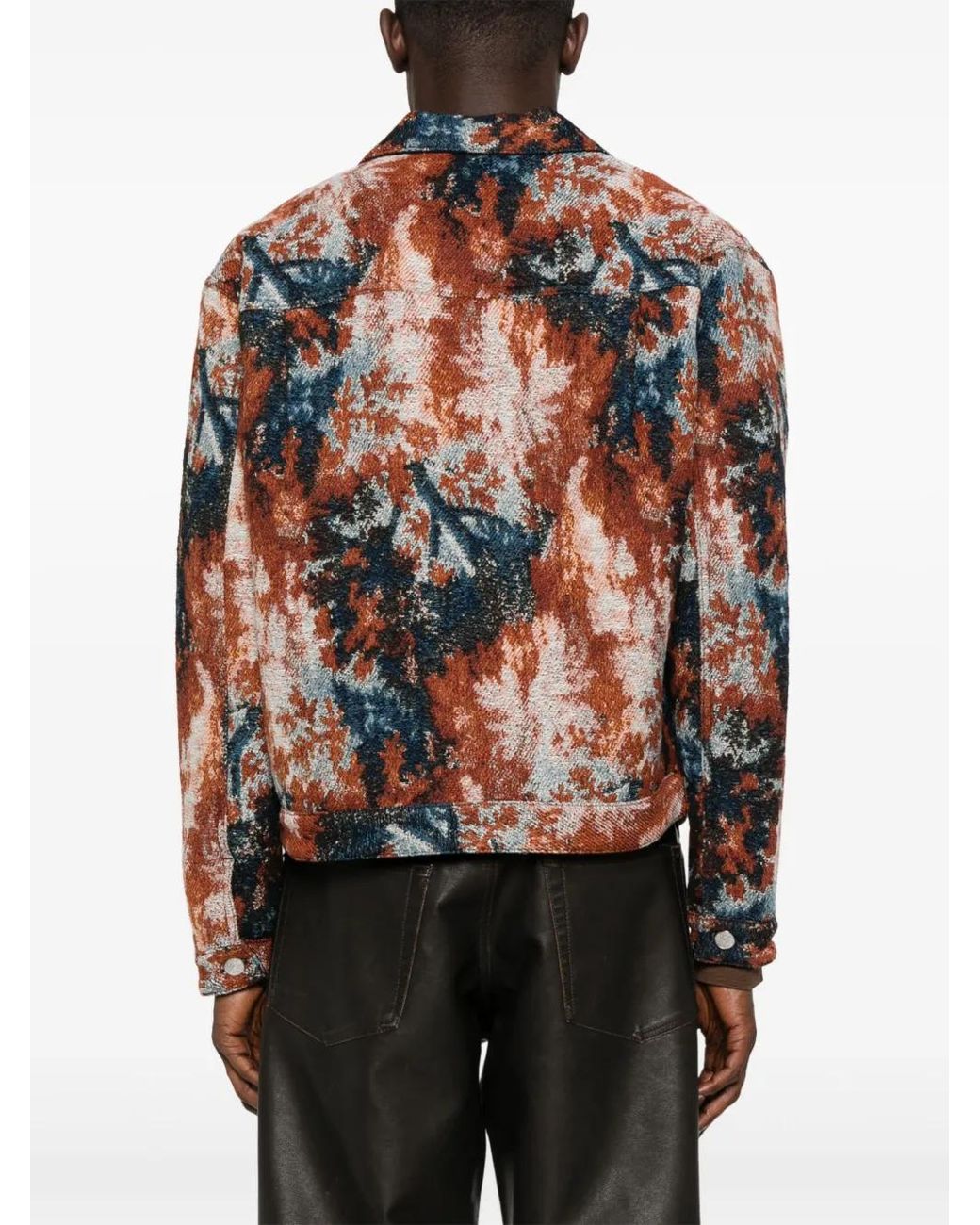 sunflower Brown Abstract-Print Shirt Jacket for men