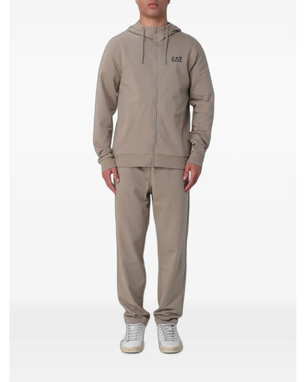 EA7 Gray Logo-Print Tracksuit for men