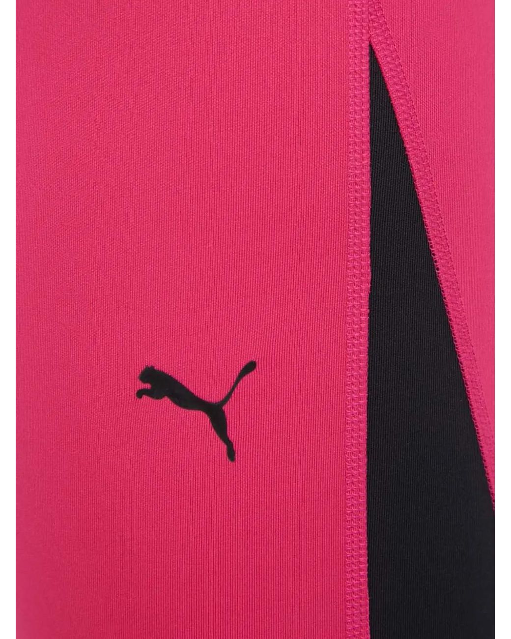 PUMA Pink Logo-Print Panelled Leggings