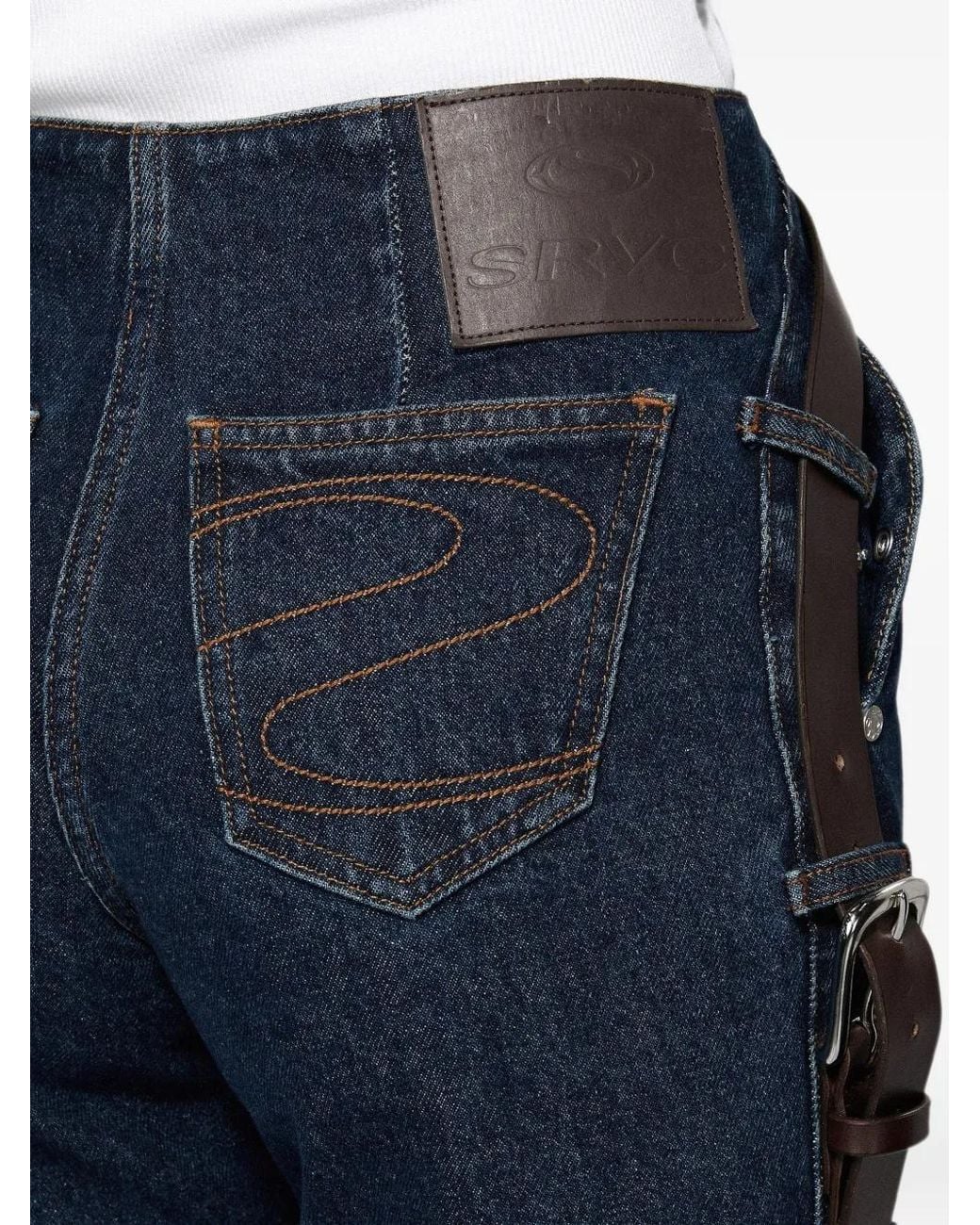 SRVC Studio Blue Serpentine Loop-Detail Jeans