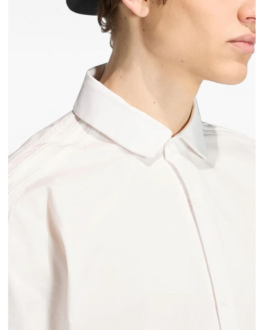 Adidas White 3-Stripes Button-Up Shirt for men