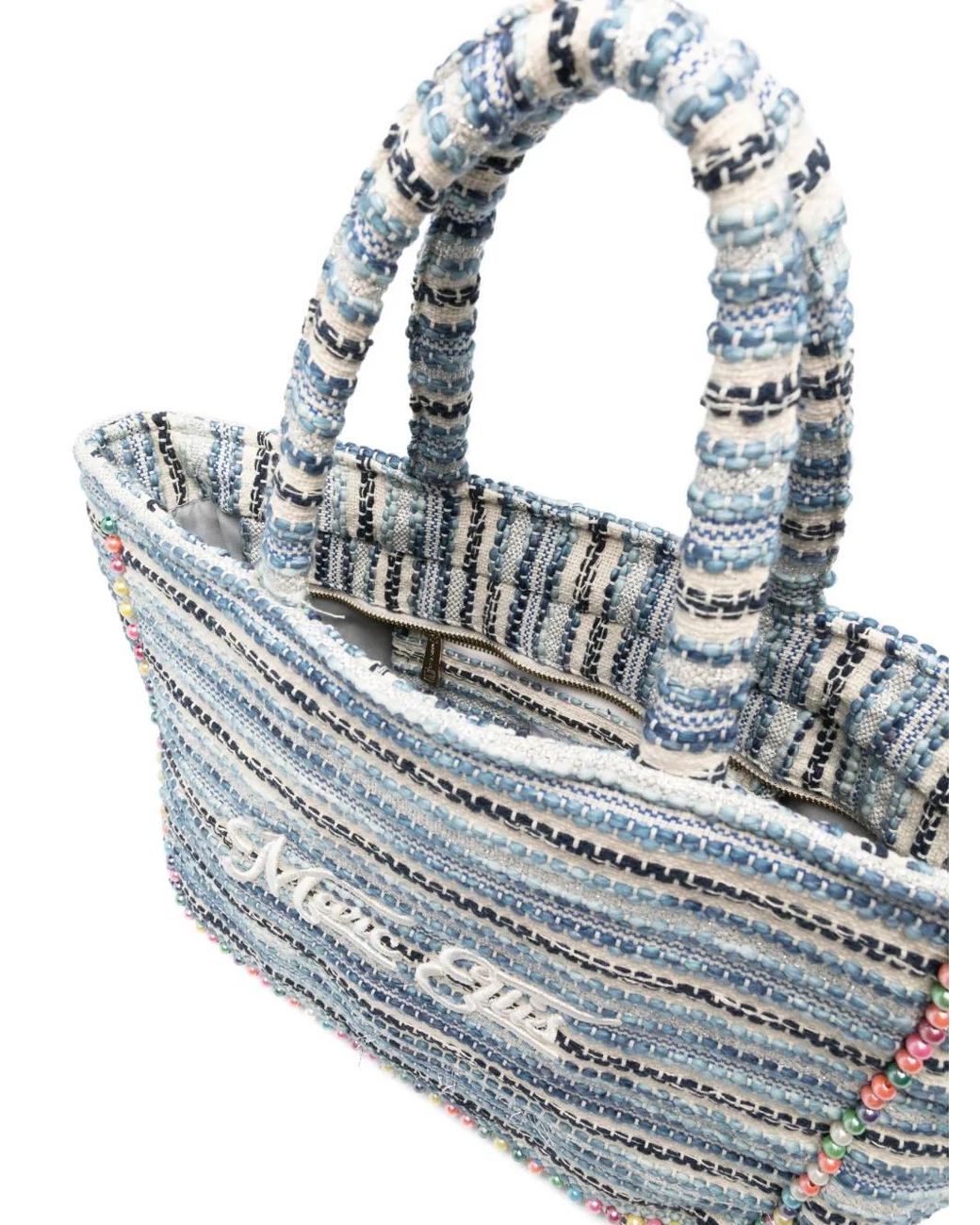 Marc Ellis Blue Medium Buby Striped Tote Bag