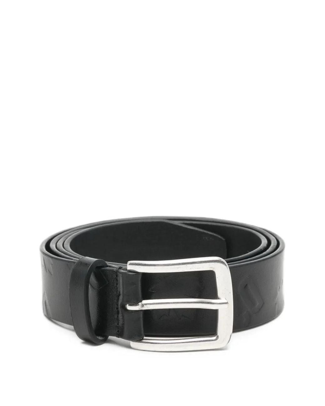 DSquared² Black Logo-Embossed Leather Belt for men