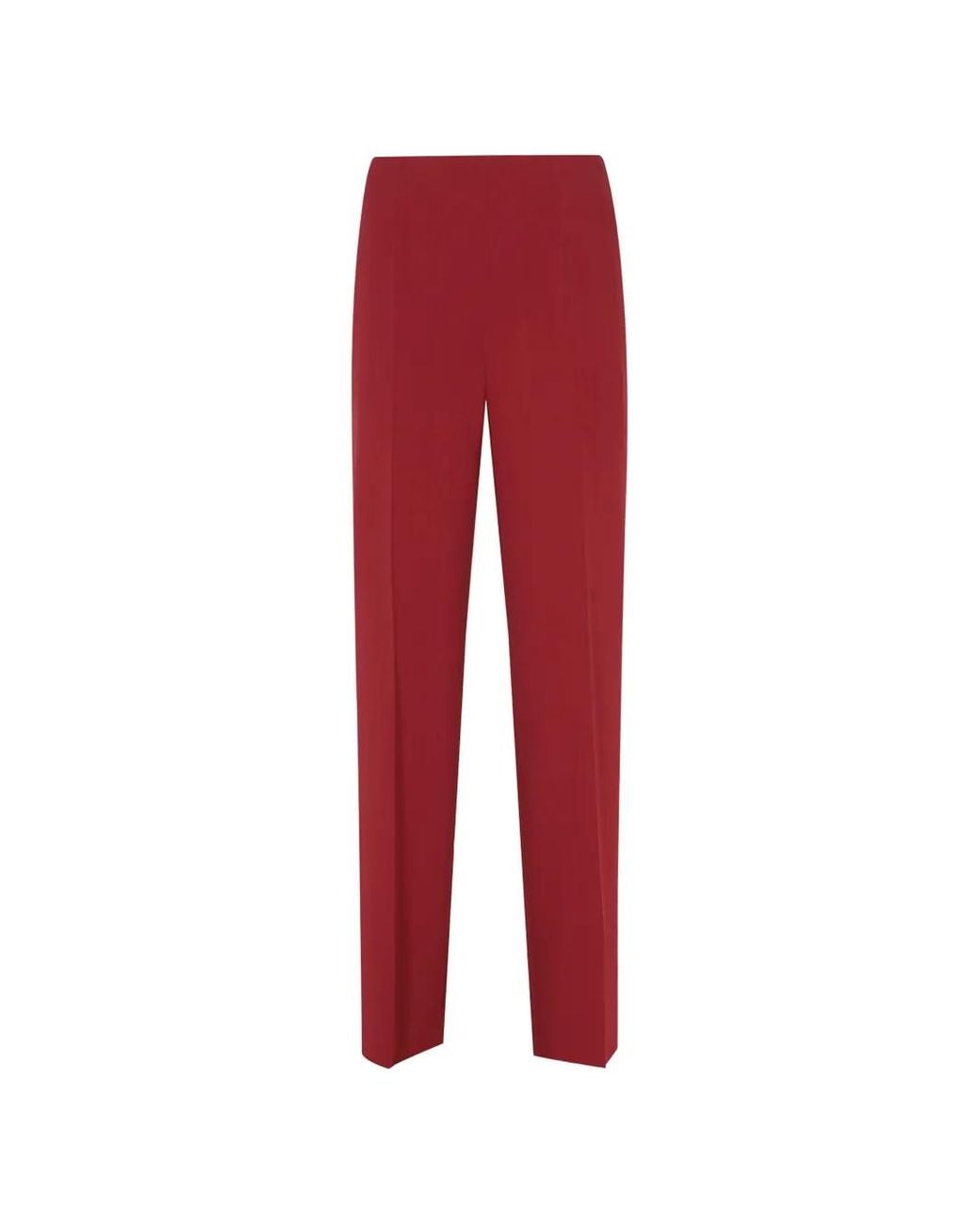Alberta Ferretti Red Straight-Leg Trousers