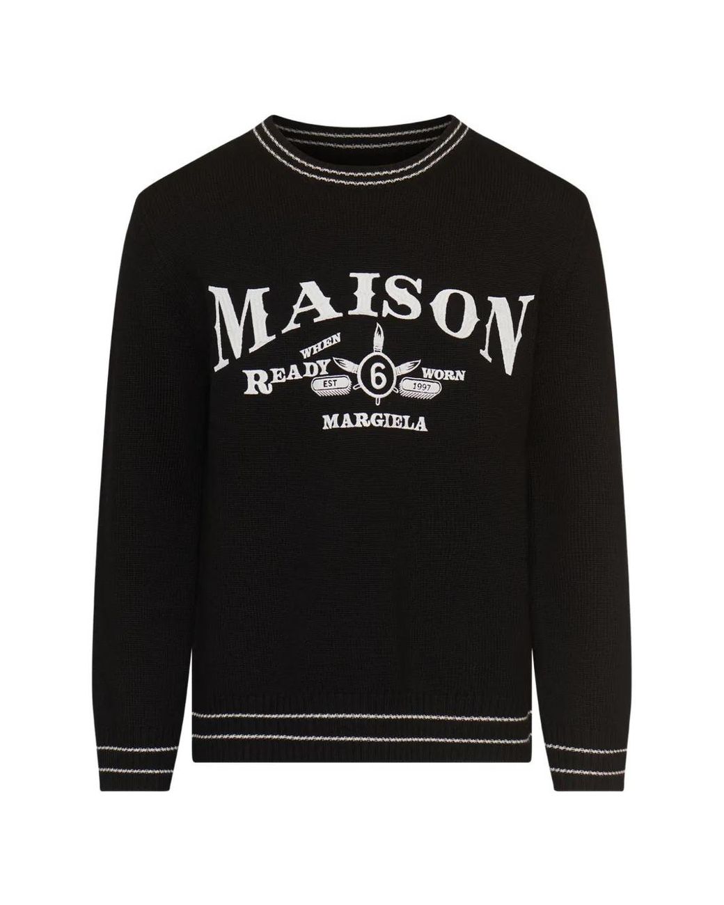 MM6 by Maison Margiela Black Wool-Blend Jumper for men