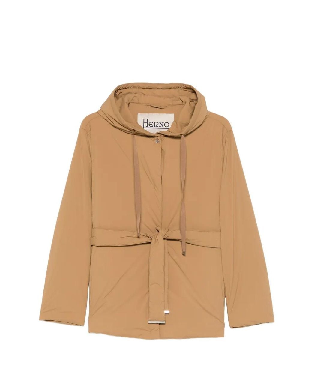 Herno Natural Hooded Tie-Fastening Jacket