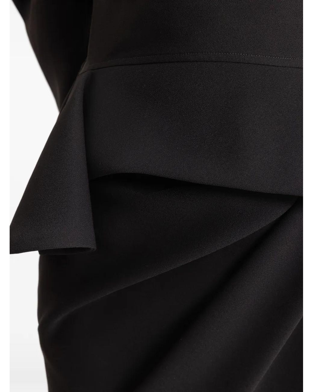 Gemy Maalouf Black Draped Wrap-Style Skirt