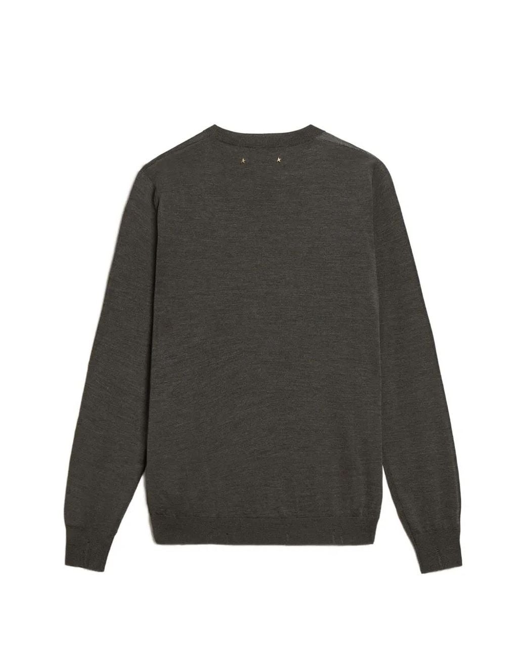 Golden Goose Deluxe Brand Gray Star-Stud Virgin-Wool Sweater for men