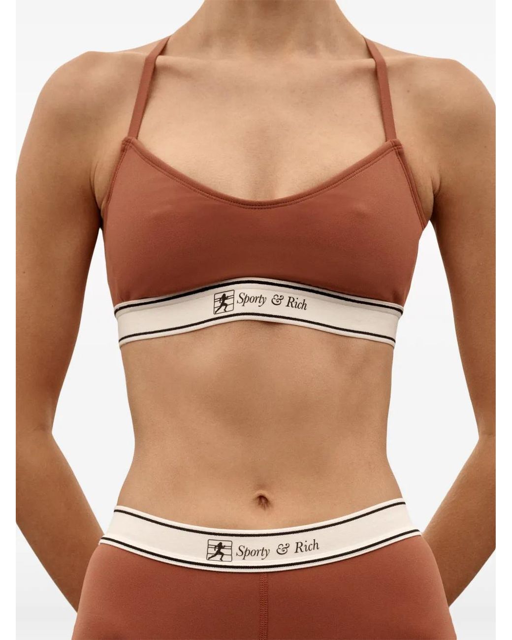 Sporty & Rich Red Runner Script Bralette