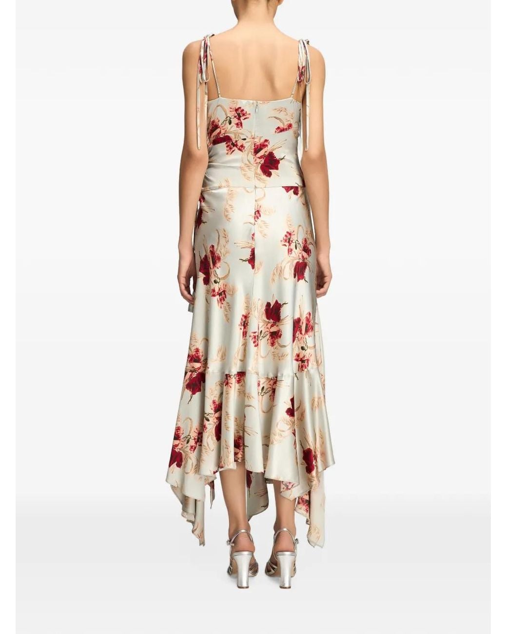 Cinq À Sept White Ambroisine Wilted Poppy Silk Maxi Dress