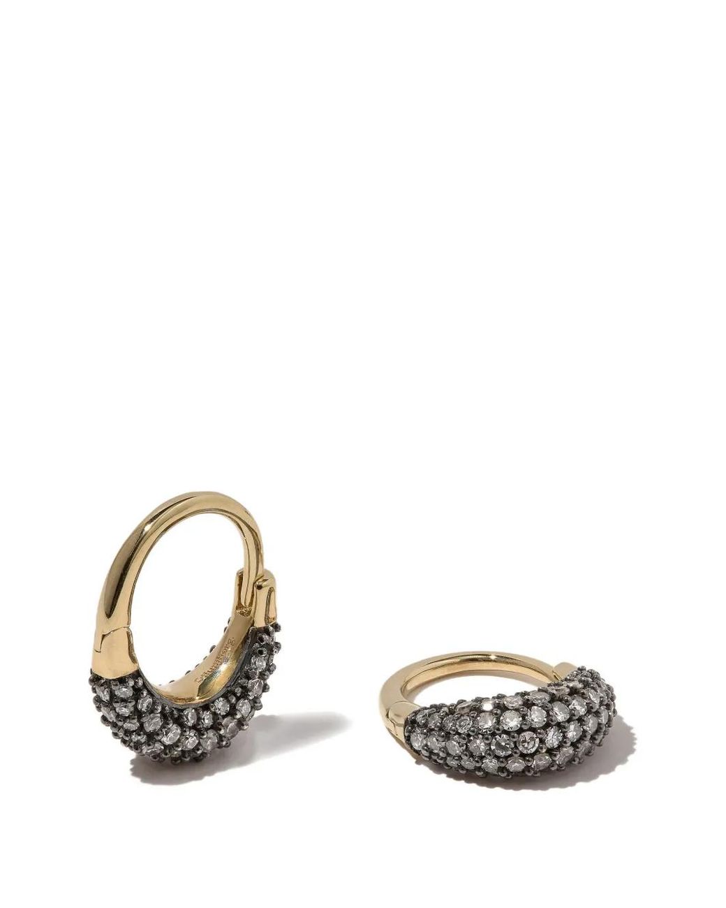 Otiumberg White Small Midnight Diamond Hoop Earrings