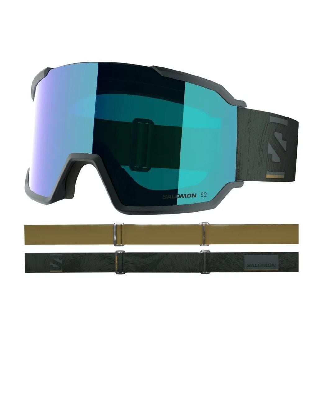 Salomon Blue S/View 3 Ml Logo-Strap Goggles