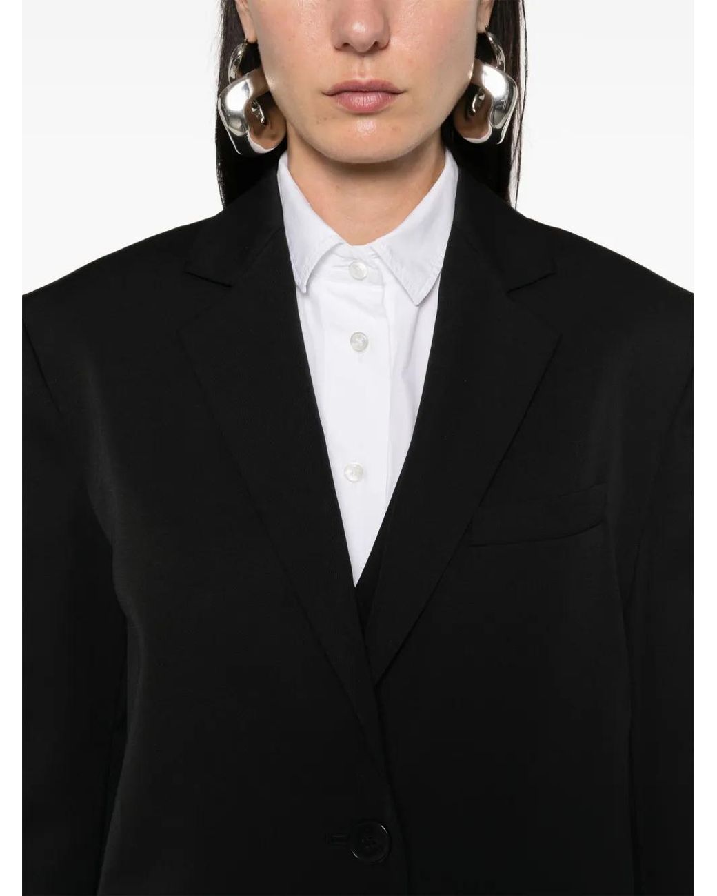 MODES GARMENTS Black Single-Breasted Wool Blazer