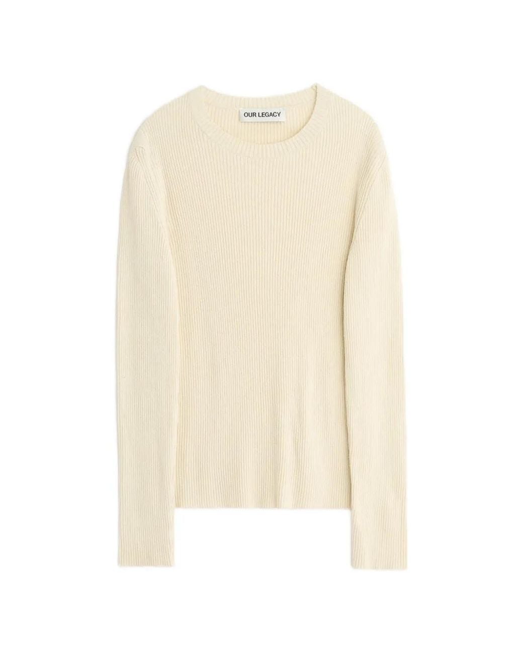 Our Legacy White Compact Roundneck Sweater for men
