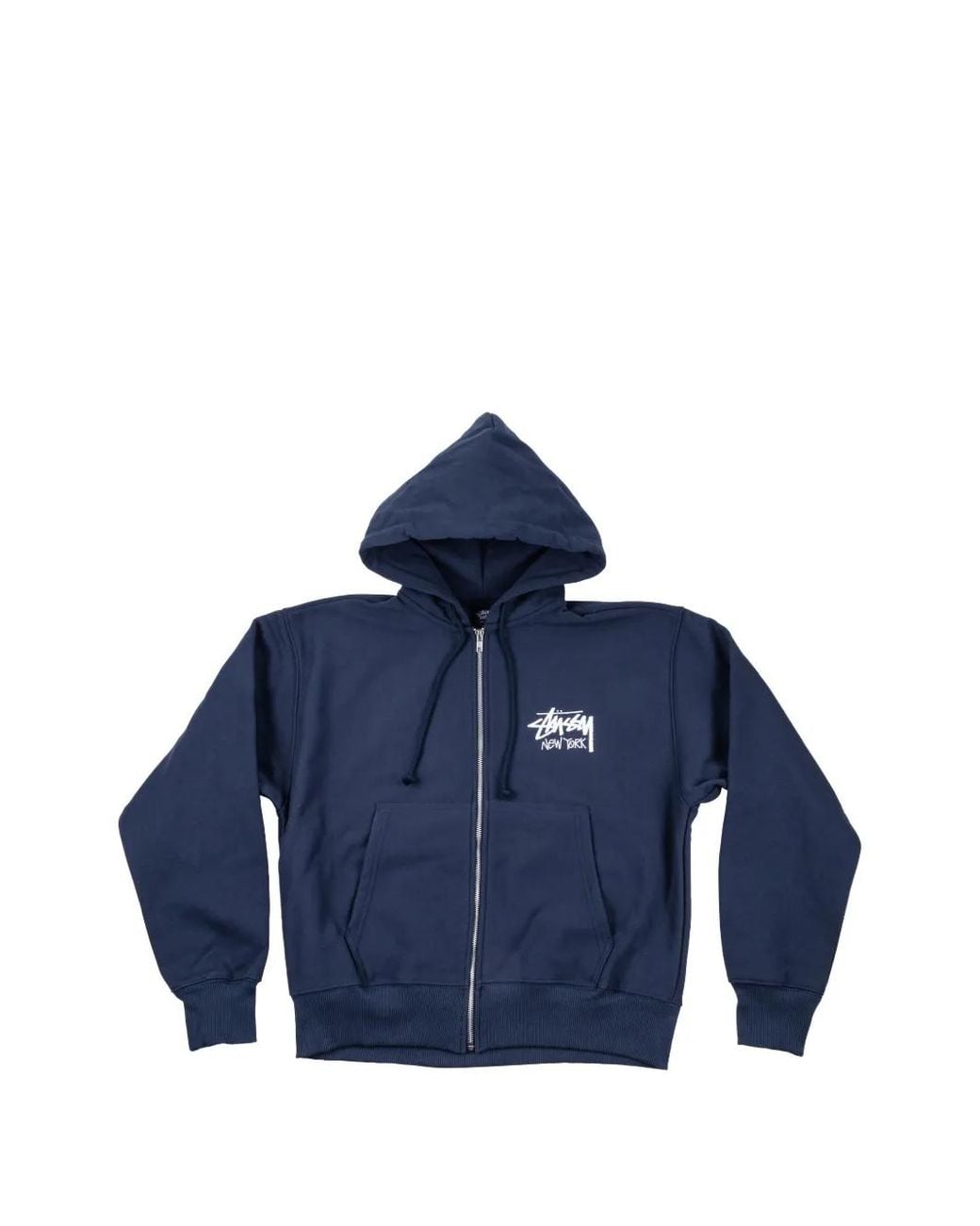 Stussy Blue Zip Hoodie for men