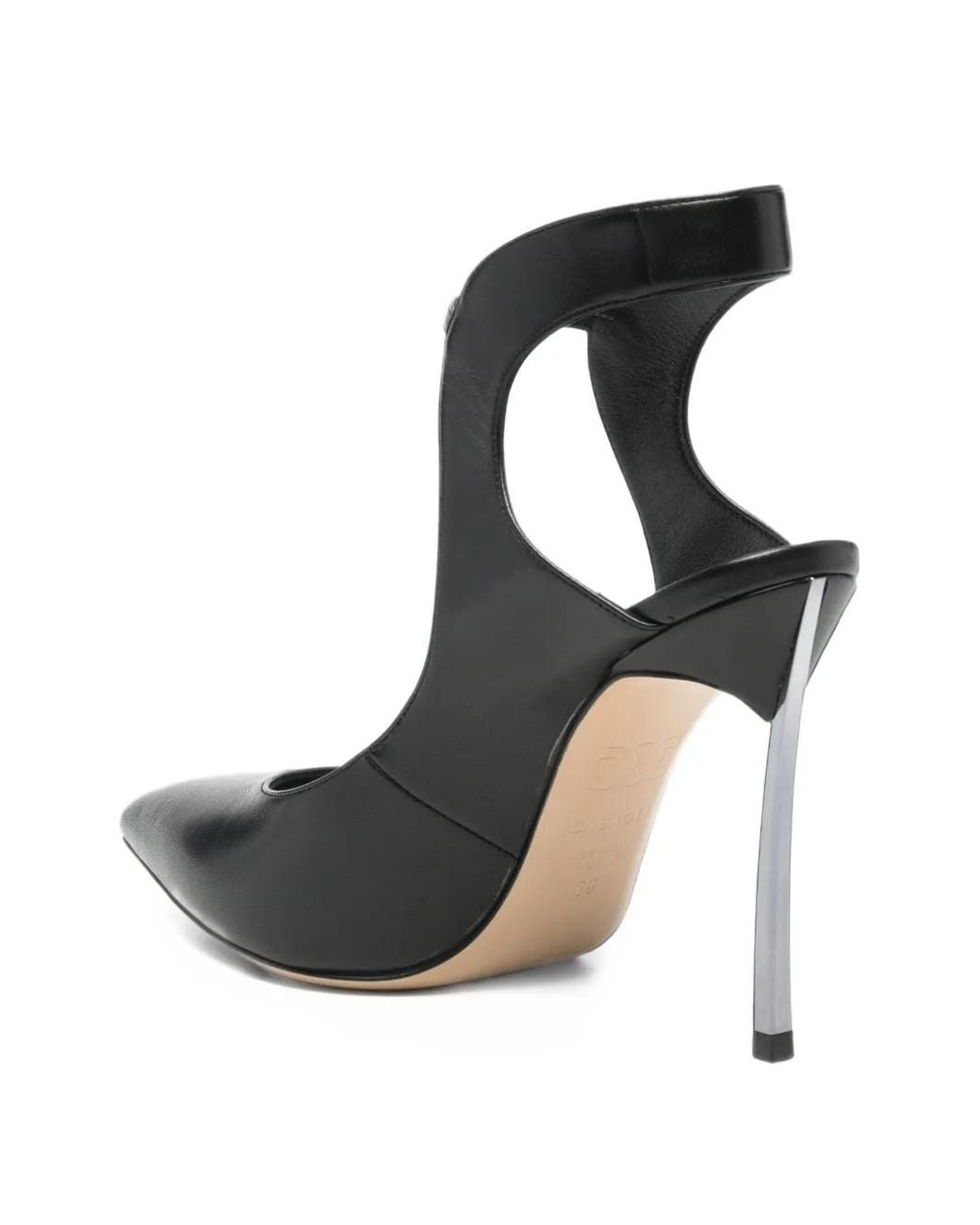 Casadei Black Pointed-Toe Buckled Pumps