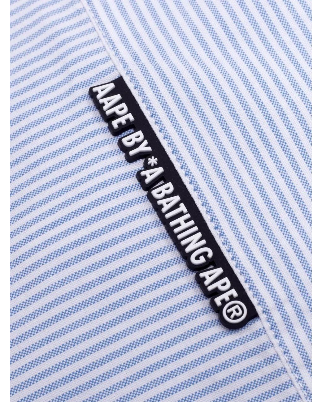 Aape By A Bathing Ape Blue Striped Button-Down Shirt for men