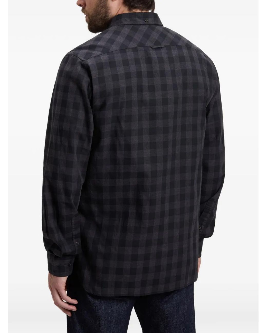 Woolrich Black Checked Button-Down Shirt for men