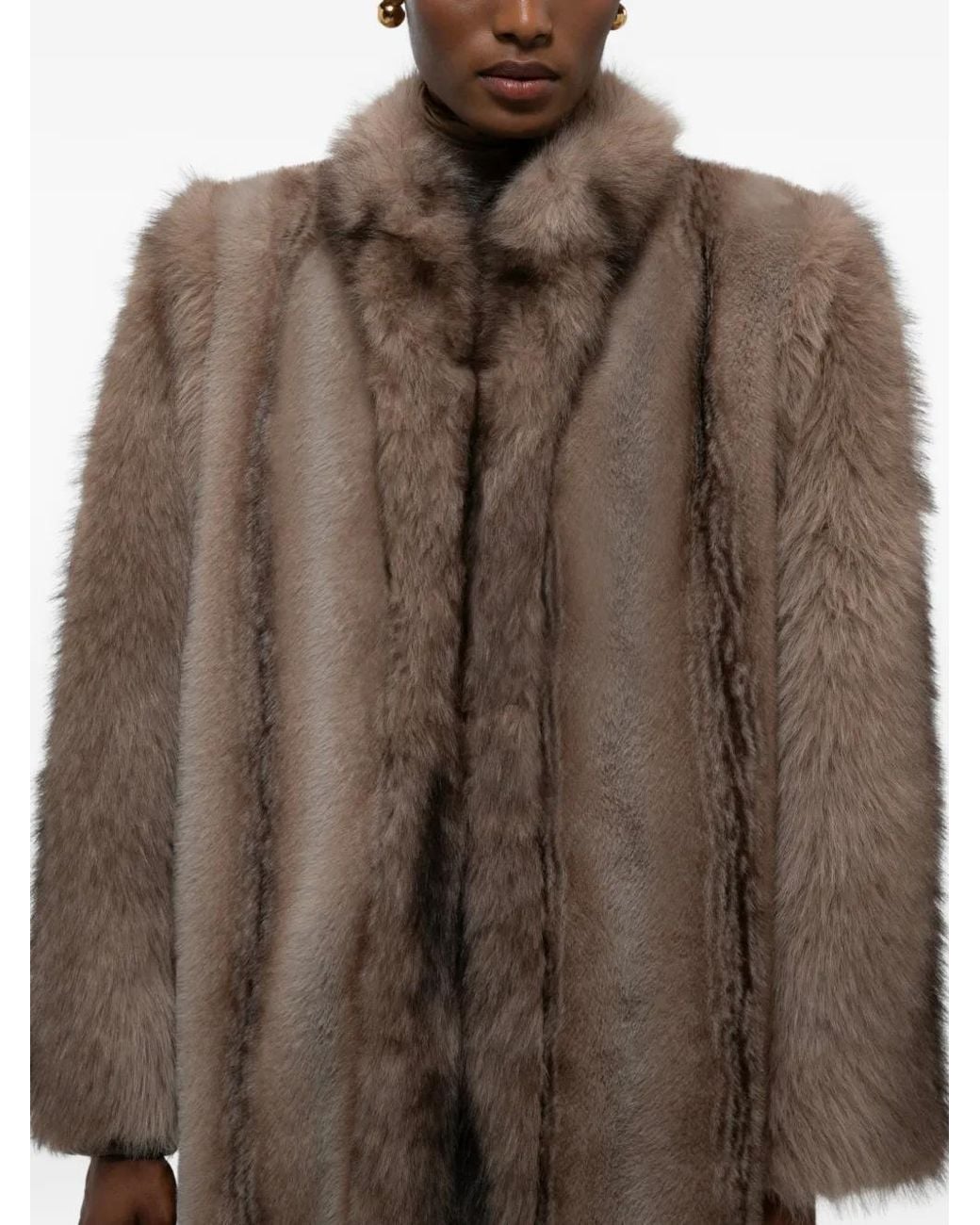 DUCIE Brown Betty Faux-Fur Coat