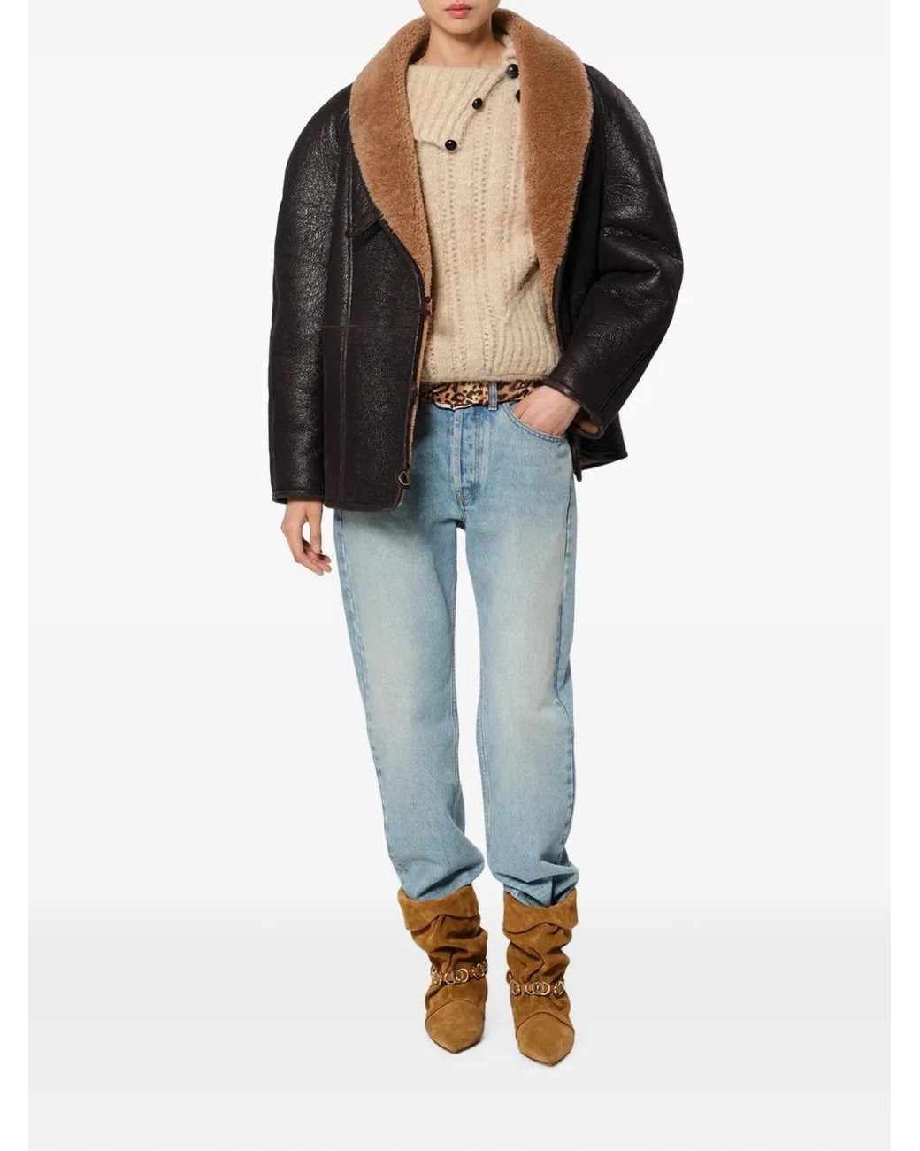 Isabel Marant Black Camber Shearling Coat