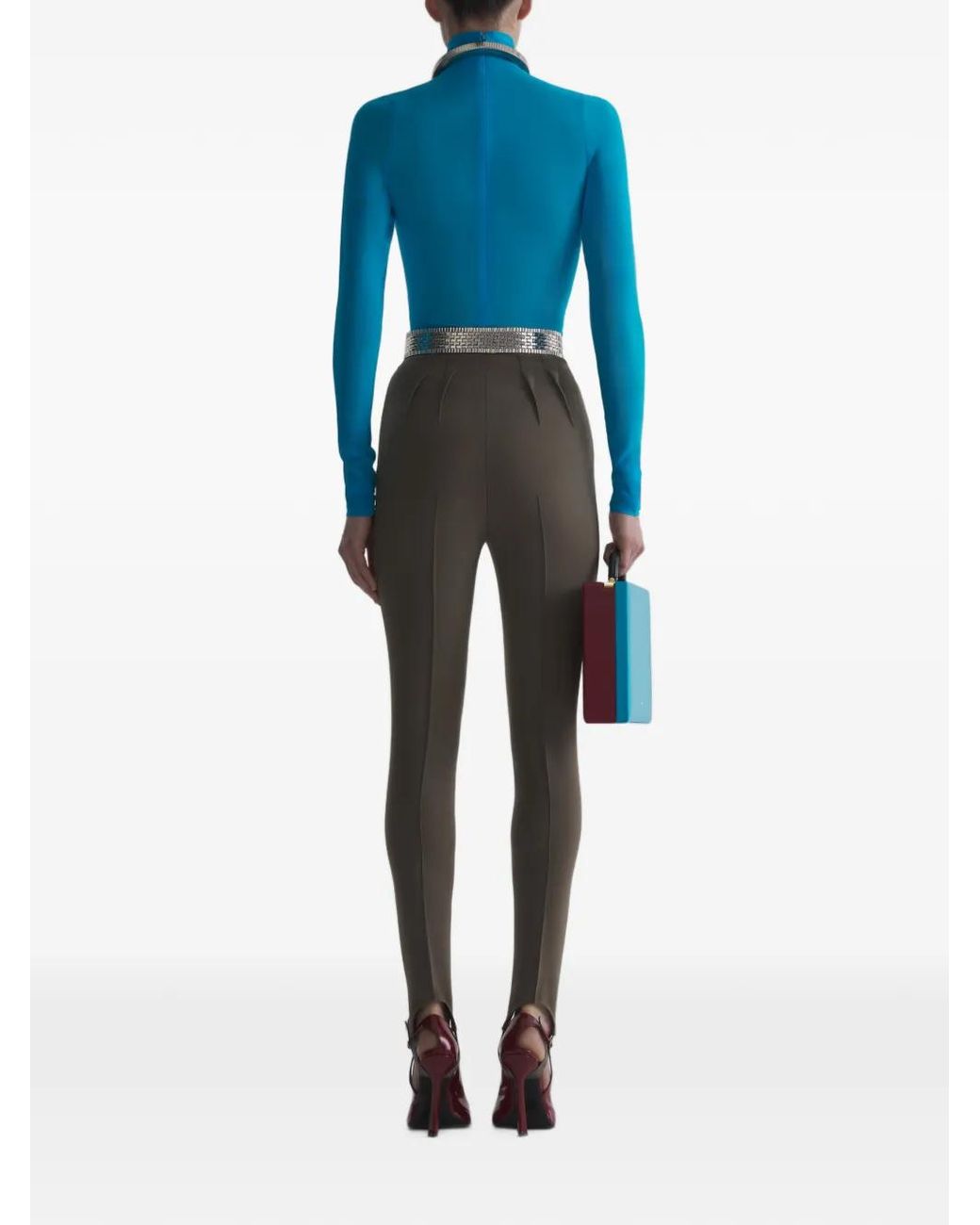 Mugler Blue Long Sleeve Top