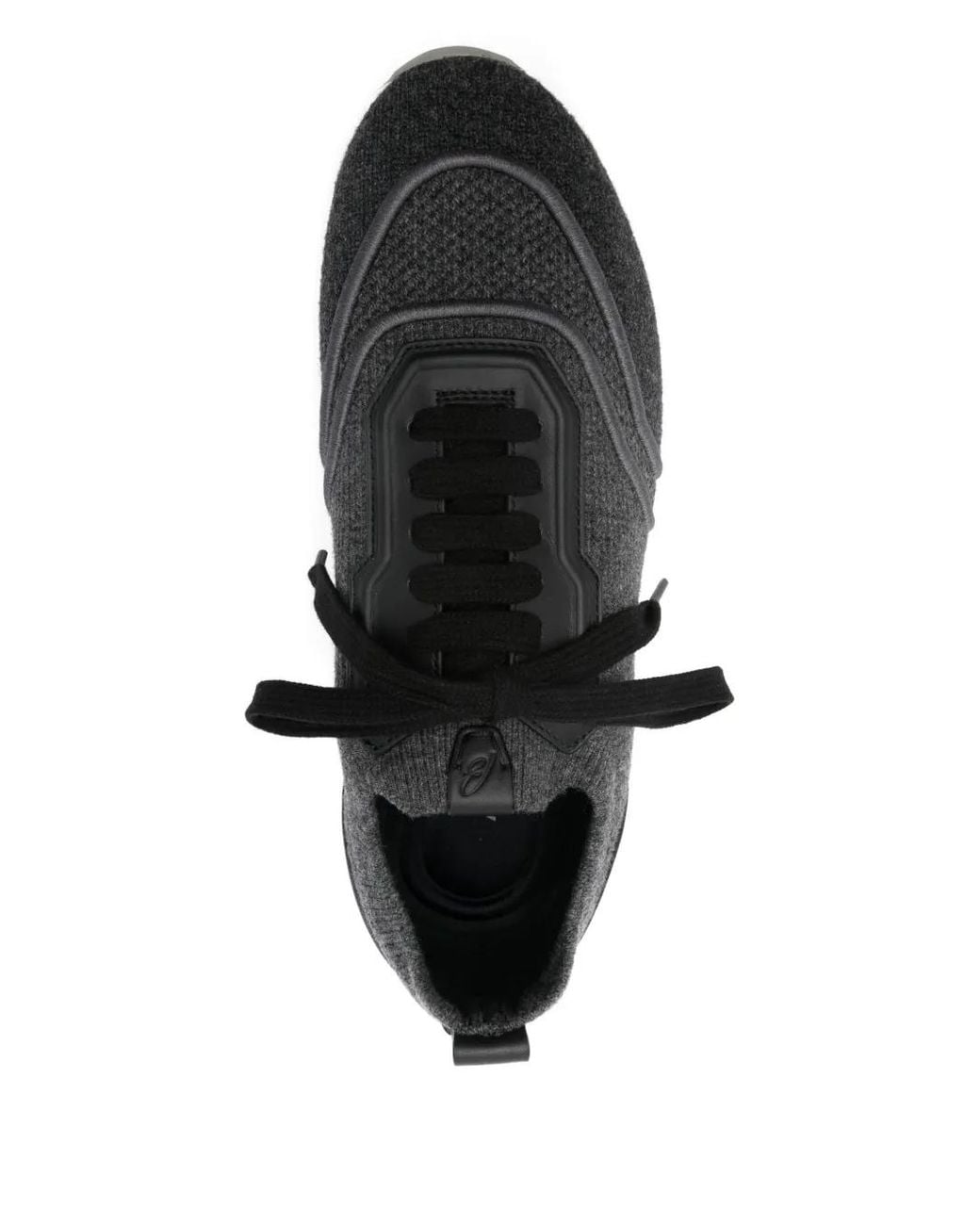 Brioni Black Panelled Lace-Up Sneakers for men