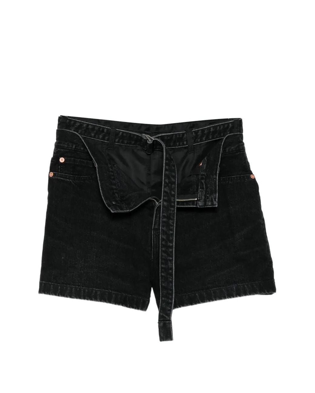 Sacai Black Belted Denim Shorts