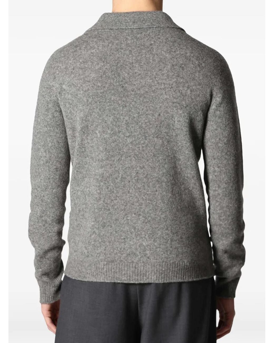 Roberto Collina Gray Knit Skipper Sweater for men