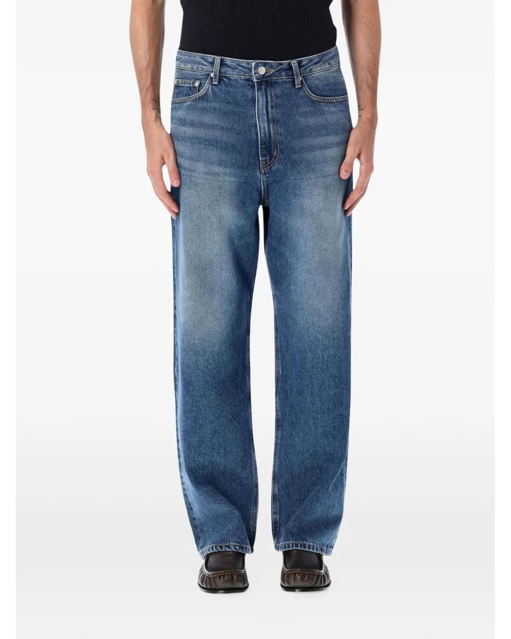 DUNST Blue Faded Straight-Leg Jeans for men