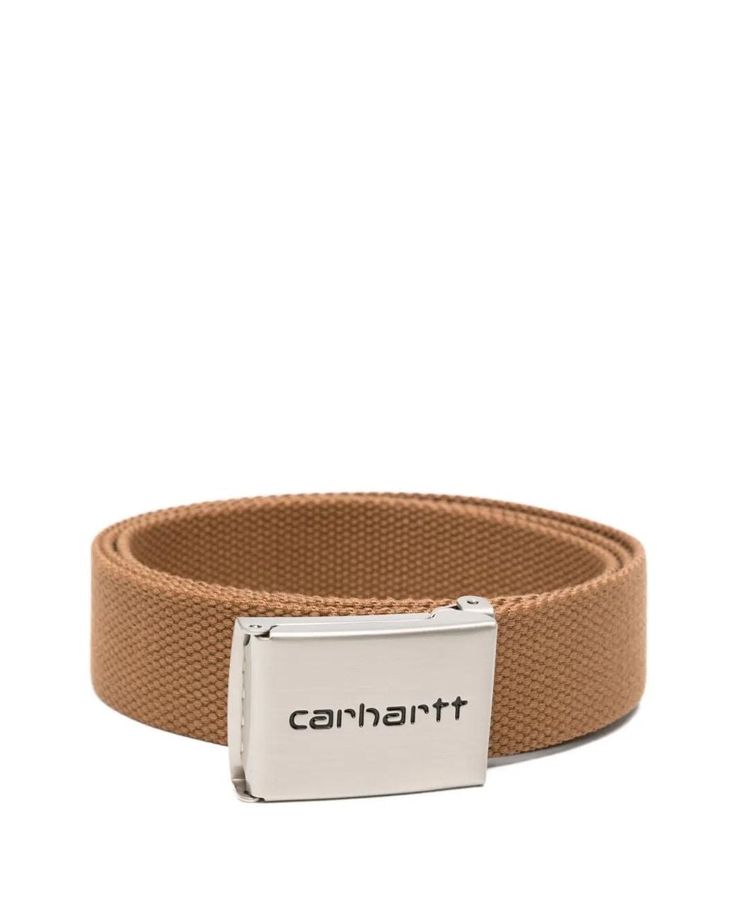 Carhartt Brown Logo-Plaque Buckle Belt for men