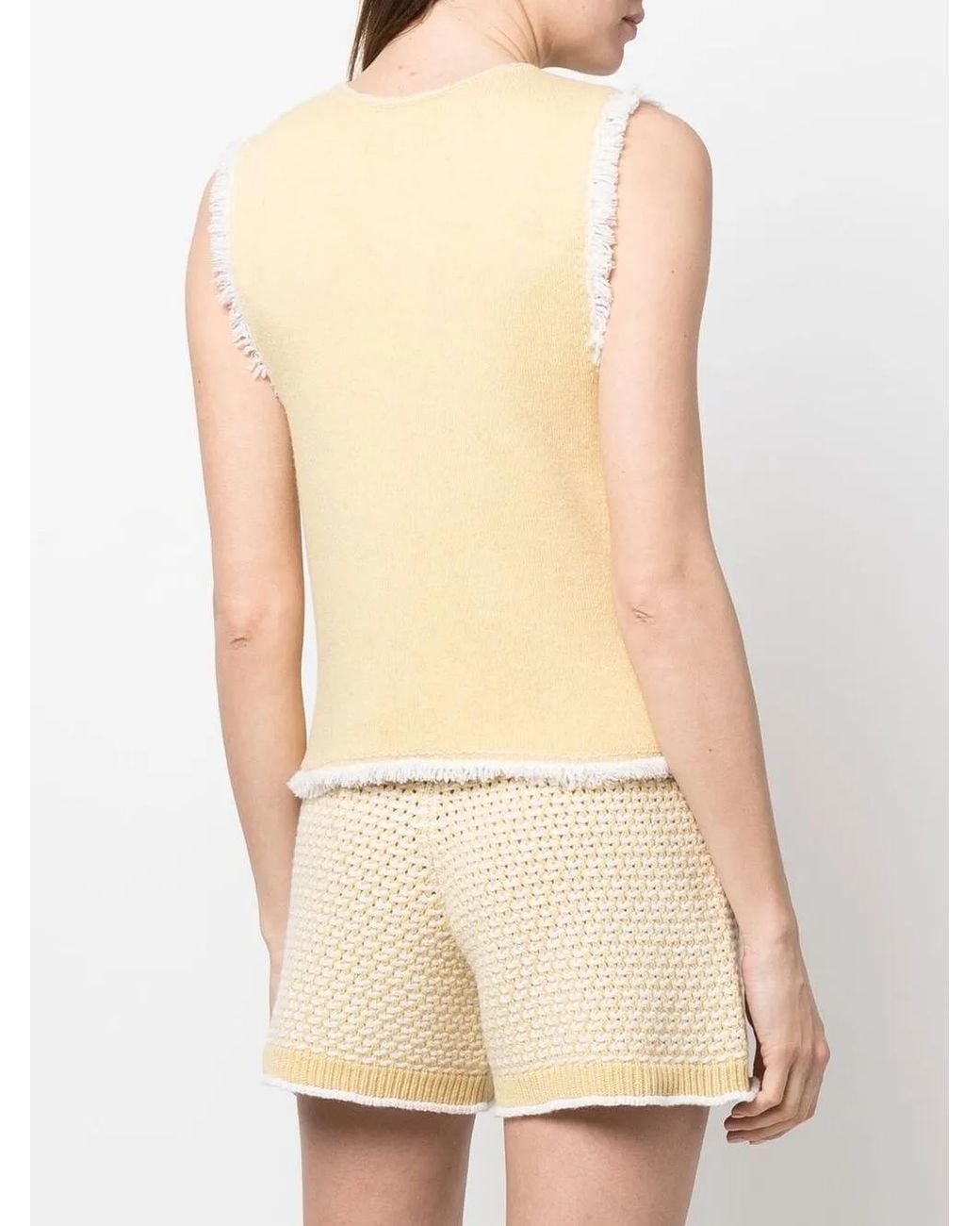 Barrie Natural Fringe-Trim Top