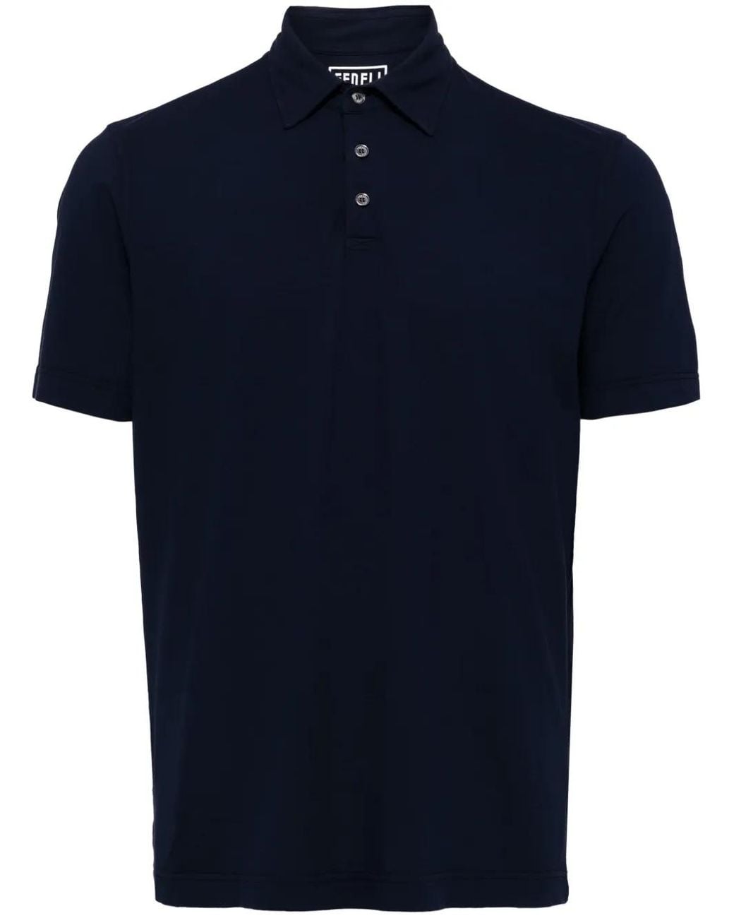 Fedeli Blue Alby Jersey Polo Shirt for men