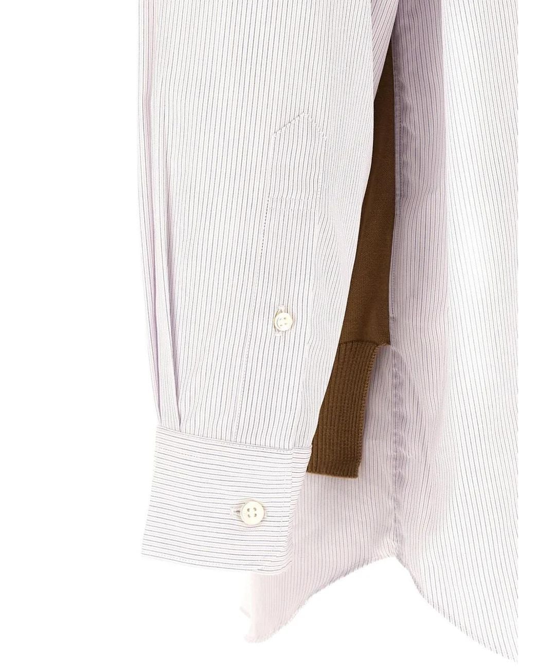 Comme des Garçons Natural Chemise À Rayures Et Gilet Sans Manches Superposé for men