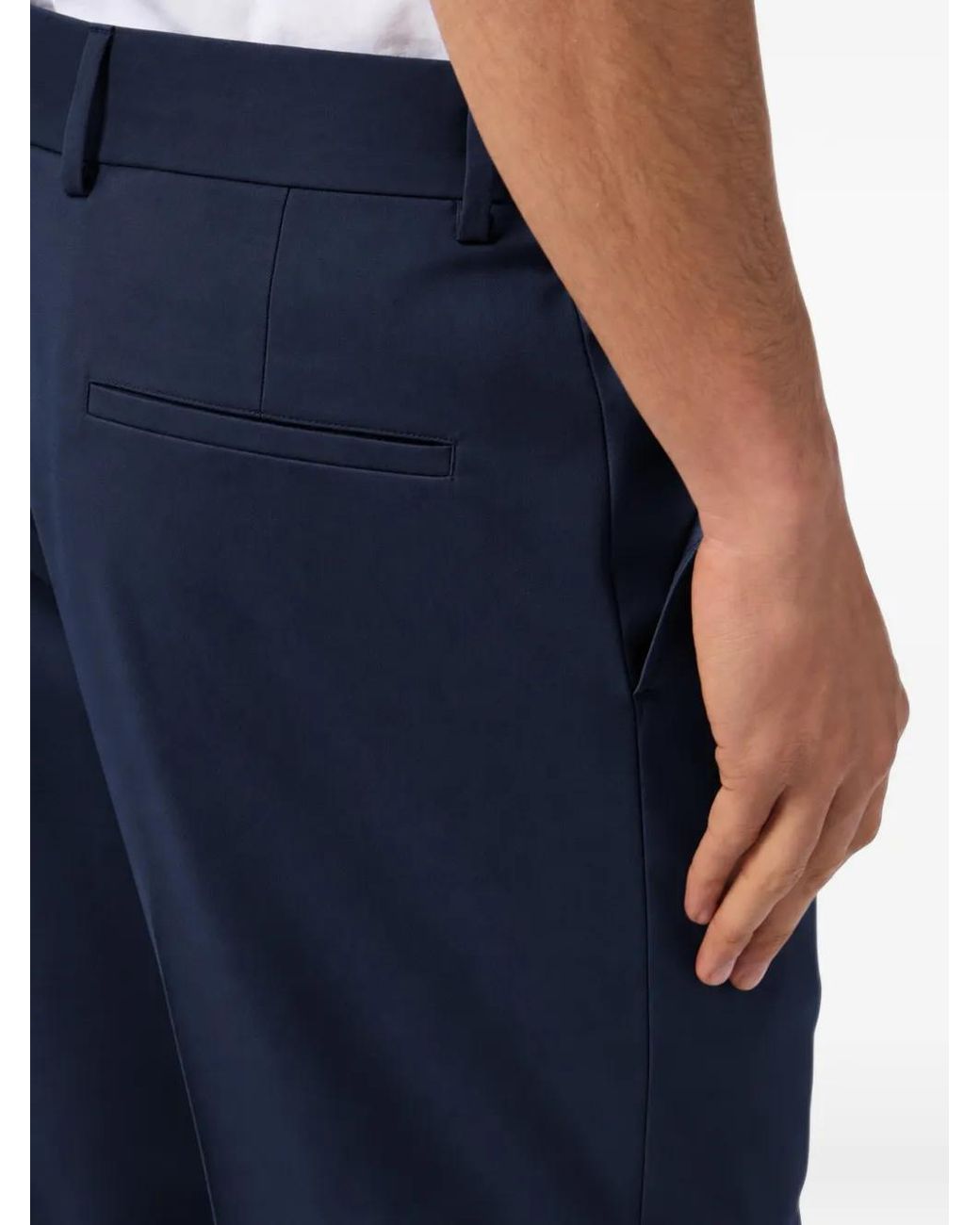 Billionaire Blue Pleated Gabardine Trousers for men
