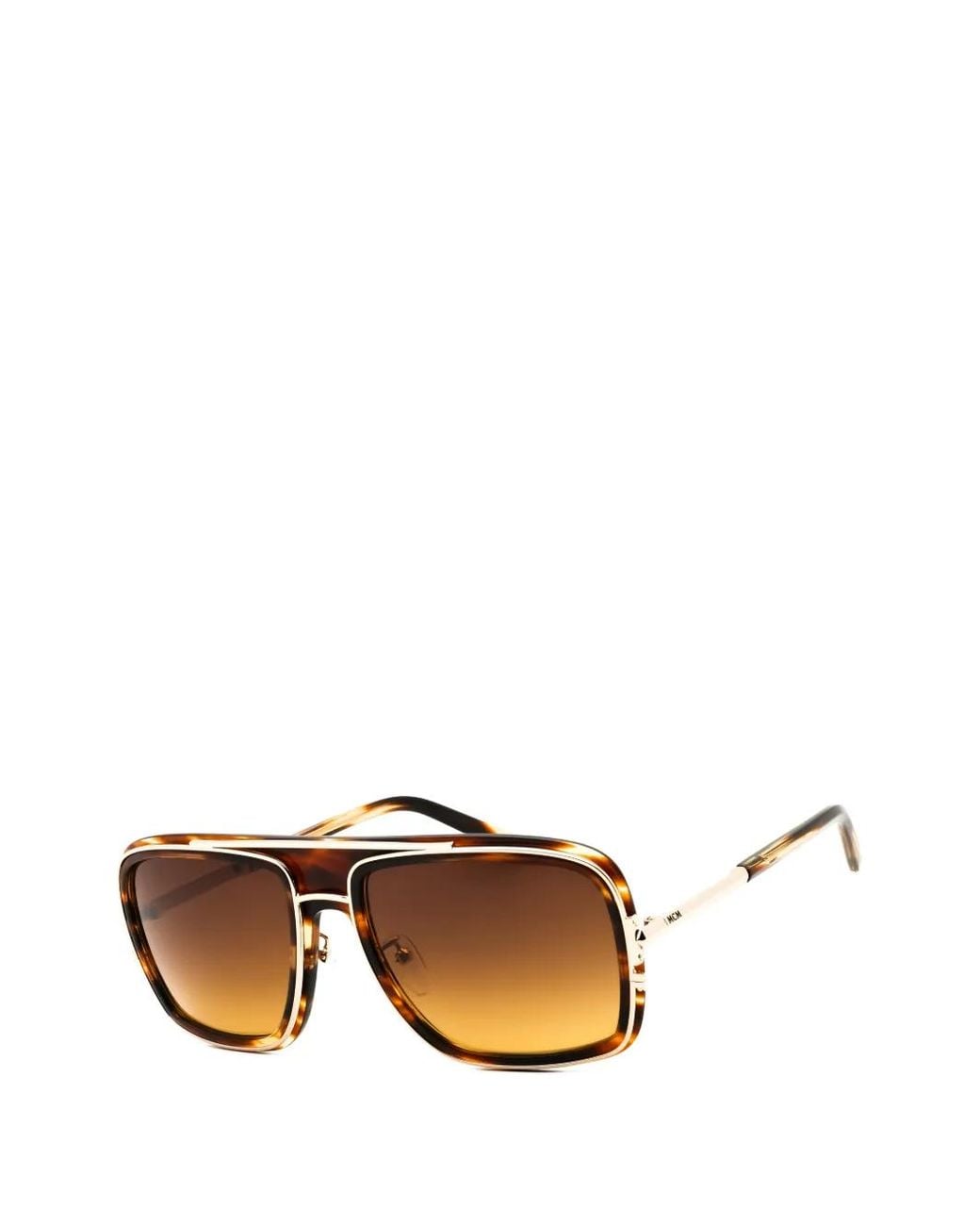MCM Brown Tortoiseshell-Effect Rectangle-Frame Sunglasses