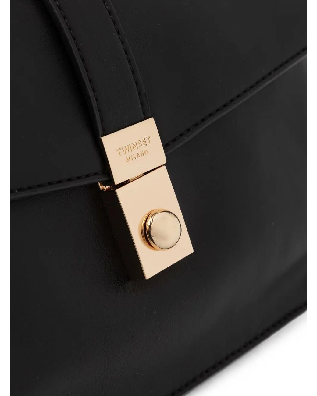 Twinset Black Logo-Engraved Shoulder Bag