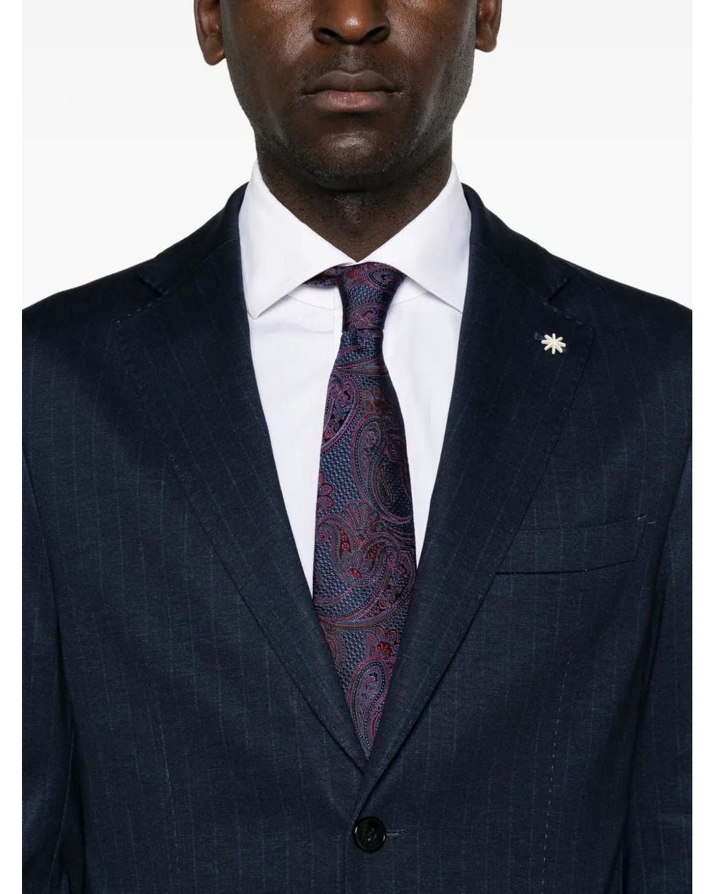Manuel Ritz Blue Pinstripe Single-Breasted Suit for men