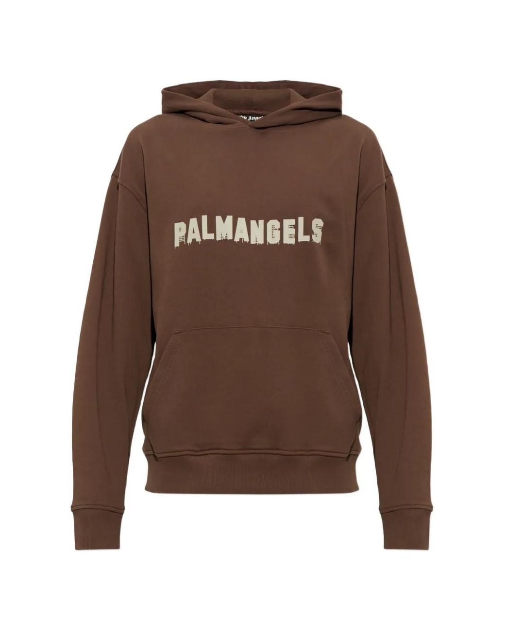Palm Angels Brown Logo-Print Hoodie for men