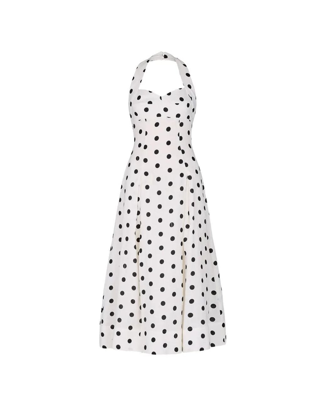 Nicholas White Robe Seraphina Blanche À Pois Noirs