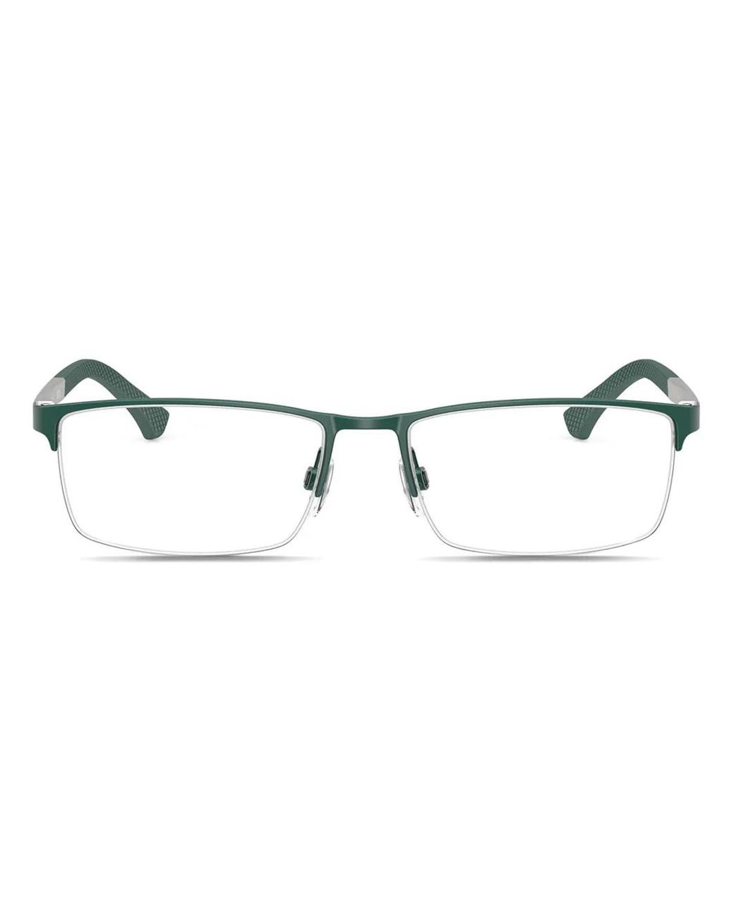 Emporio Armani Metallic Rectangle Frame Glasses for men