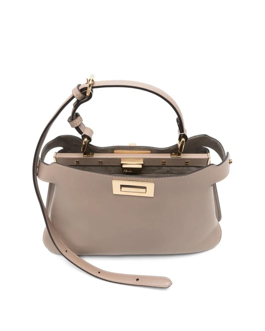 Fendi Natural Small Peekaboo Soft Tote Bag
