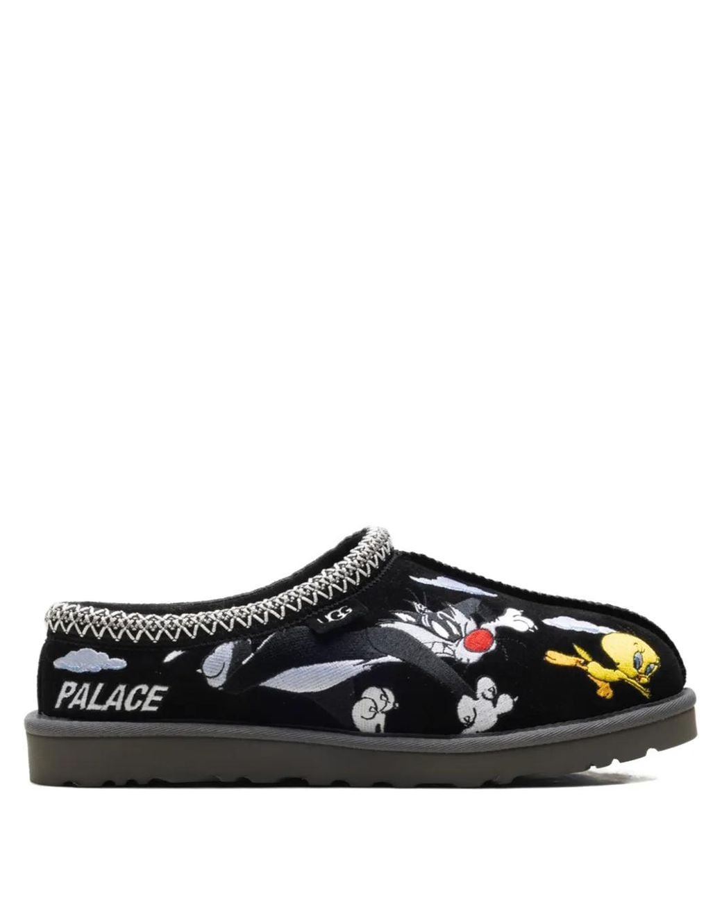 Ugg Black Tasman Cartoon-Embroidered Slippers for men