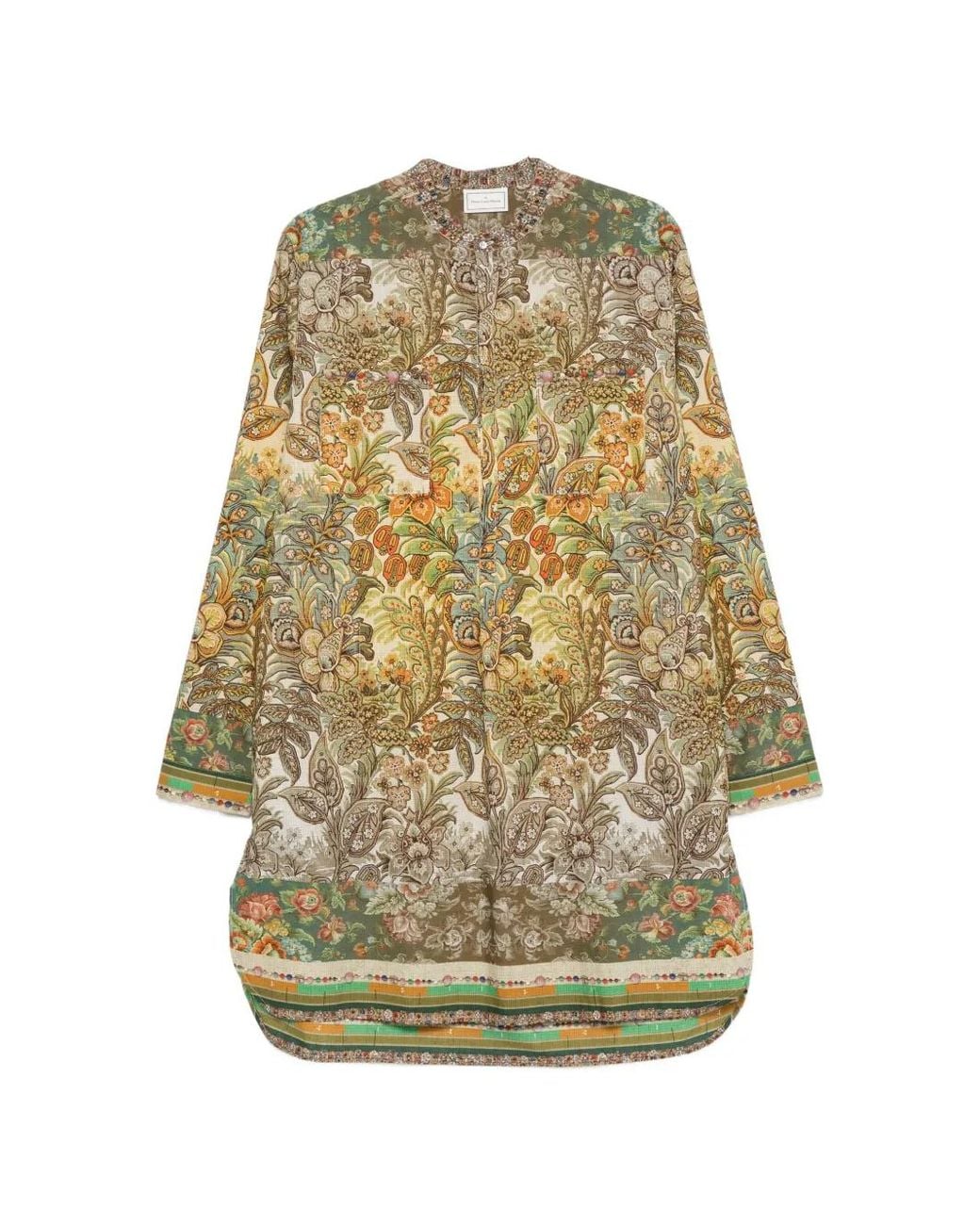 Pierre Louis Mascia White Floral-Print Mini Dress
