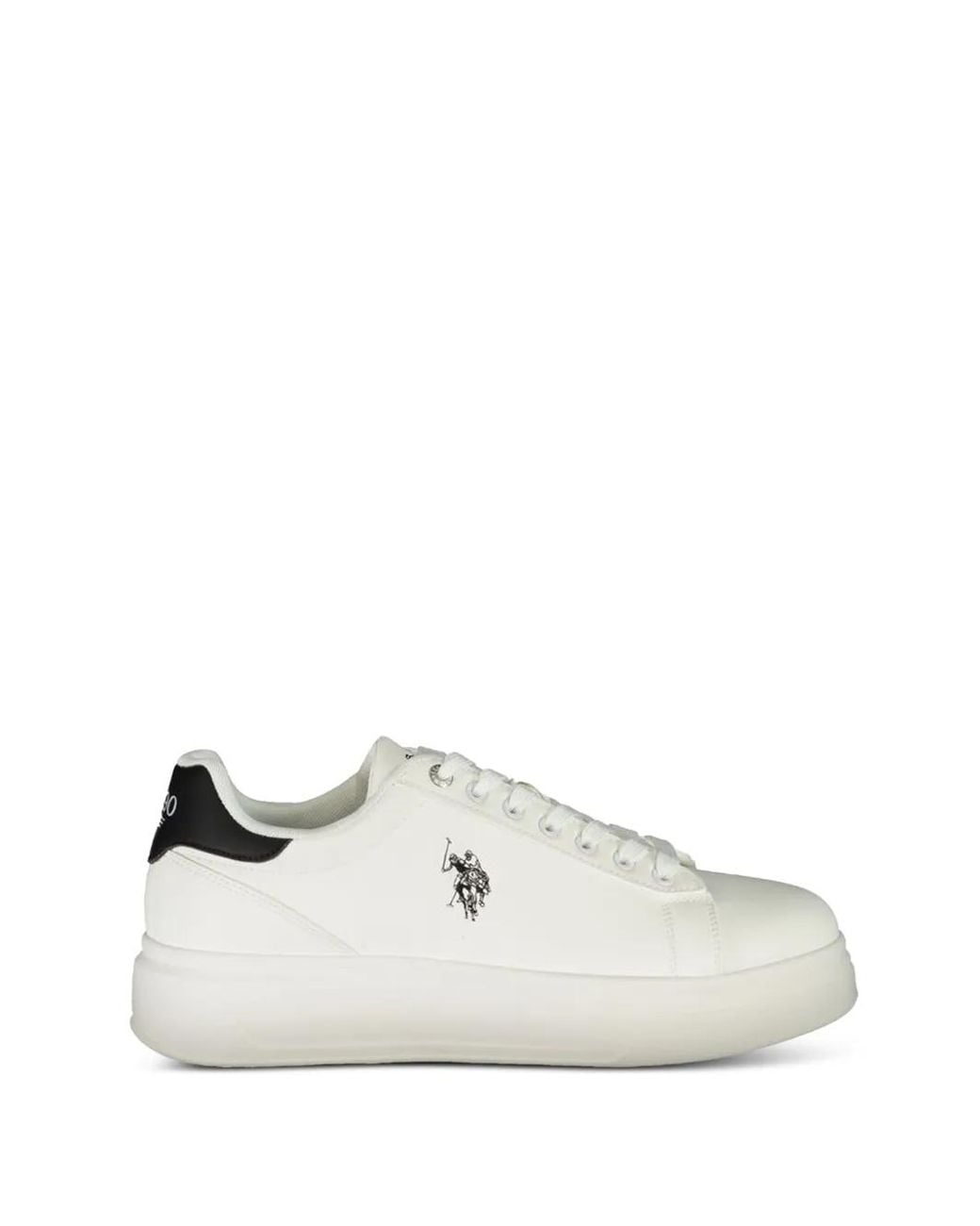 U.S. POLO ASSN. White Logo-Embroidered Platform Sneakers for men