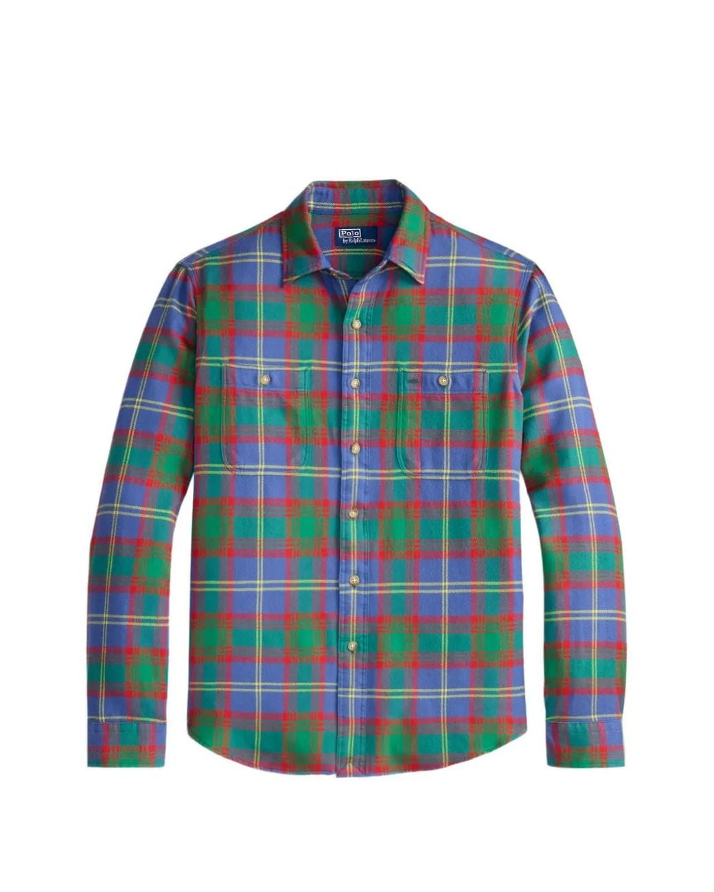 Polo Ralph Lauren Blue Check-Print Button-Down Shirt for men