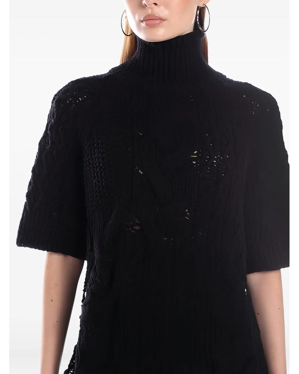 Ermanno Scervino Black Wool Blend Knitted Top
