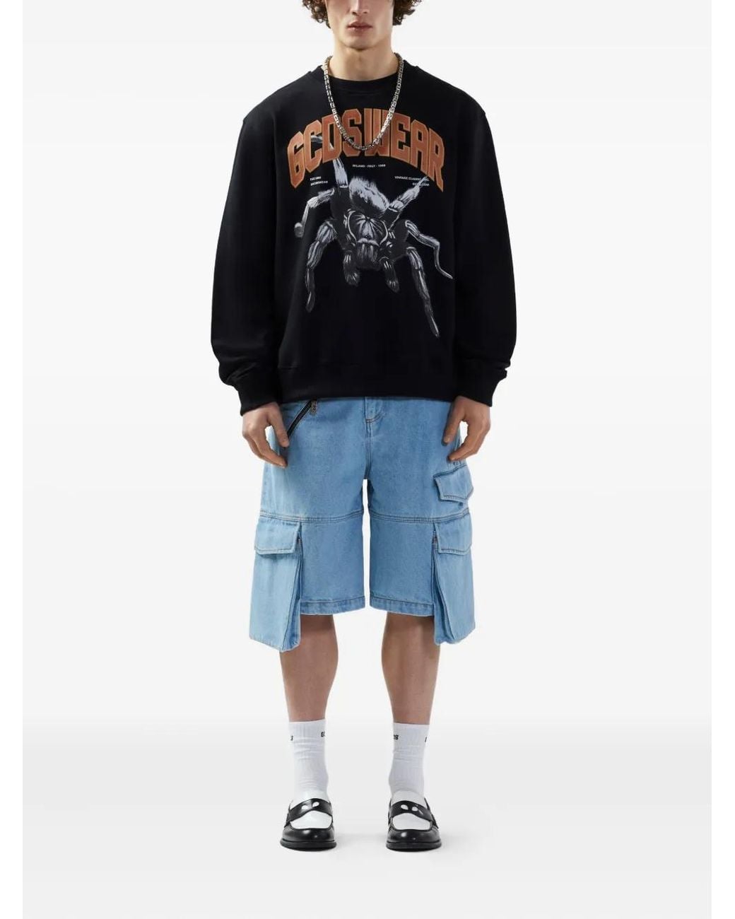 Gcds Blue Spider Sweatshirt for men